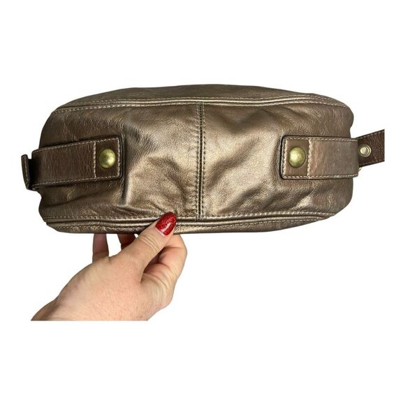 Coach Zoe Metallic Brown Leather Slouchy Shoulder Bag Gold Hardware Lined Y2K - Picture 8 of 15